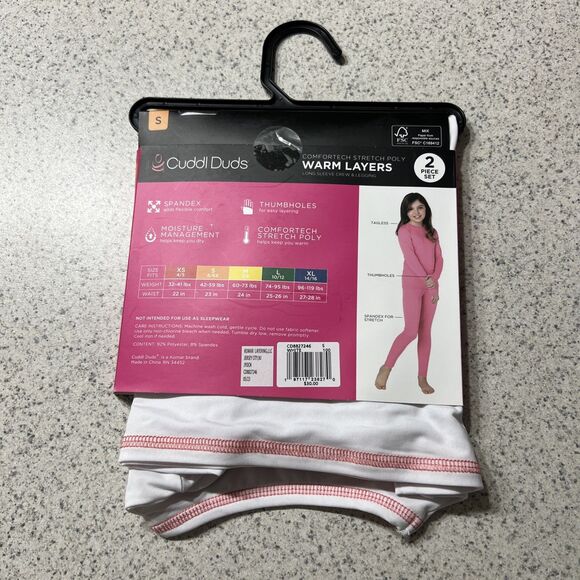 Cuddl Duds Small 6/6x Girls Warm Layers Long Sleeve Crew Leggings 2 Piece NWT - Picture 2 of 3